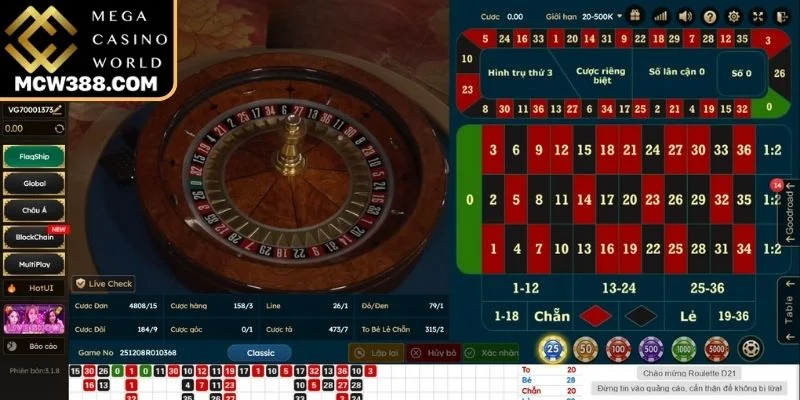Chiến thuật Roulette theo dải 6 số
