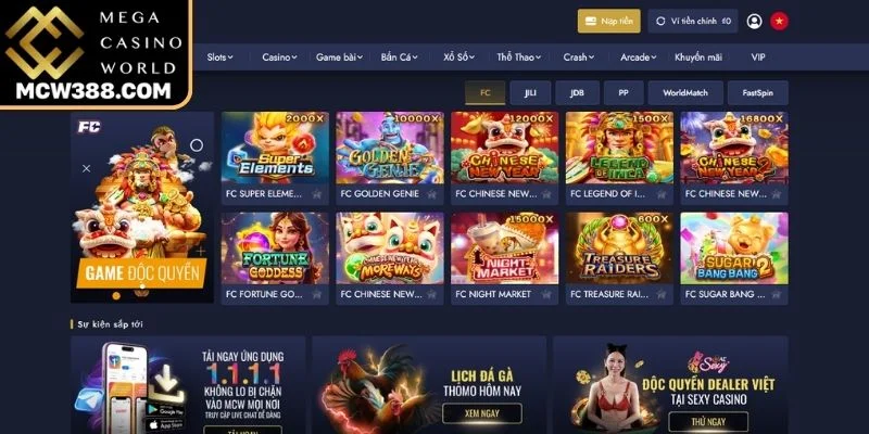 Đăng nhập truy cập kho game đa dạng