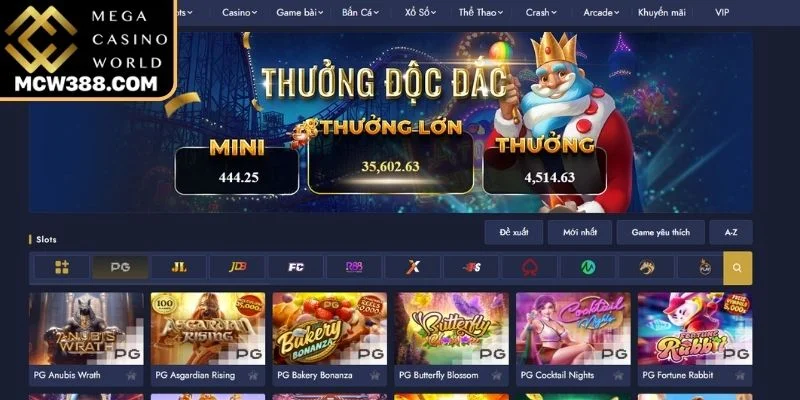 Nhà cung cấp Nổ Hũ MCW - PG Soft